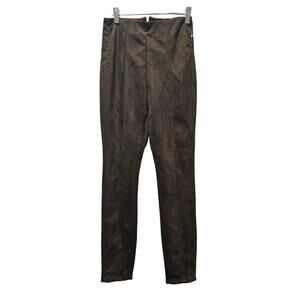 Blank NYC Pants High Waisted Size 25 Faux Suede Dark Green New